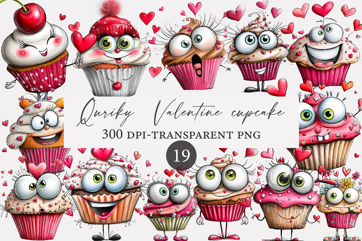 Quriky Valentine cupcake Clipart, an Illustration by Designworld (Photo 1 of 5)
