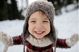 Portrait of small girl enjoying, a Person Photo by HalfPoint