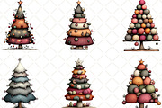 Christmas Tree Clipart, an Illustration by Black Bird Studio (Thumbnail 5 of 6)