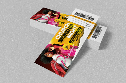 Church Praise Tickets Pass, a Card Template by Psd Templates