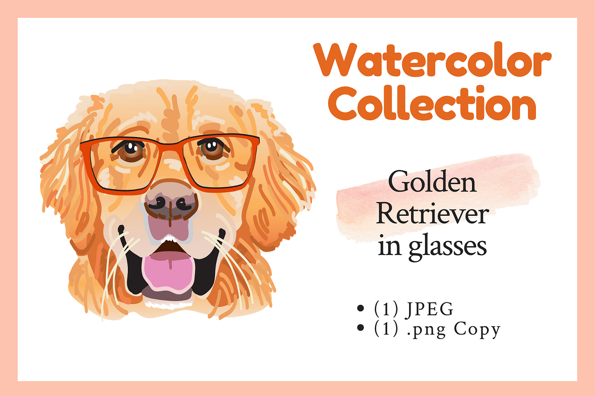 Watercolor Golden Retriever Graphic, an Illustration by ThePawPrintsShop (Photo 1 of 3)