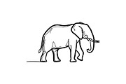 Elephant Vector Black Clipart Set, an Animal Illustration by balal (Thumbnail 11 of 11)