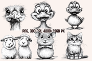 Farm Animals Pencil Sketches, an Animal Illustration by PrintHaven Designs (Thumbnail 3 of 10)