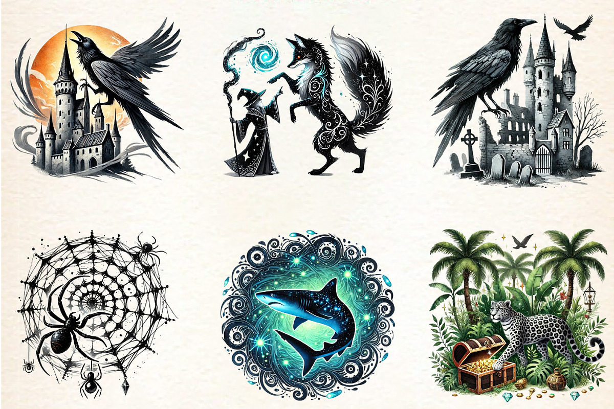 Watercolor Black Month Animals, a Seasonal Illustration by DreamArtGraphic (Photo 2 of 5)