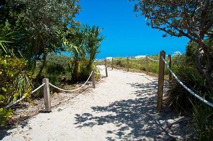 Path to the beach stock photo containing miami and beach
