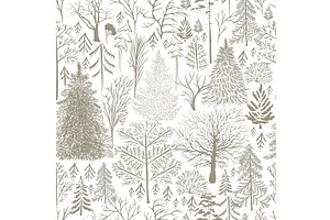 Seamless forest background. hand, an Illustration by Nenahliadava Design