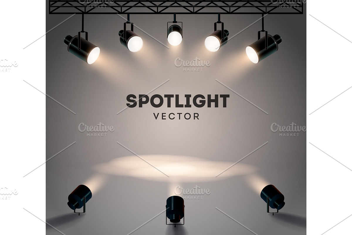 Spotlights with bright white light, a Decorative Illustration by Vitaliy Starkov