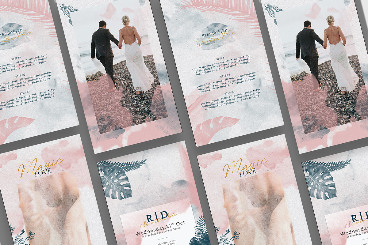 Aesthetic Watercolor Wedding IG, a Social Media Template by Azruca (Photo 4 of 9)