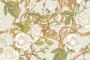 Vintage Roses Seamless Patterns