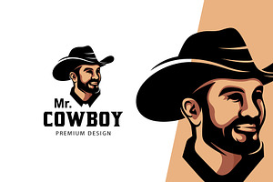 Mascot Cowboy Character Logo Design, a Branding & Logo Template by Agung_cs