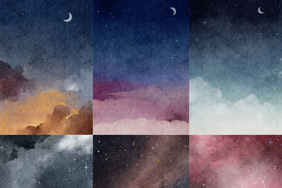BUNDLE | Watercolor Backgrounds, a Texture Illustration by ArtbyHien (Photo 3 of 15)