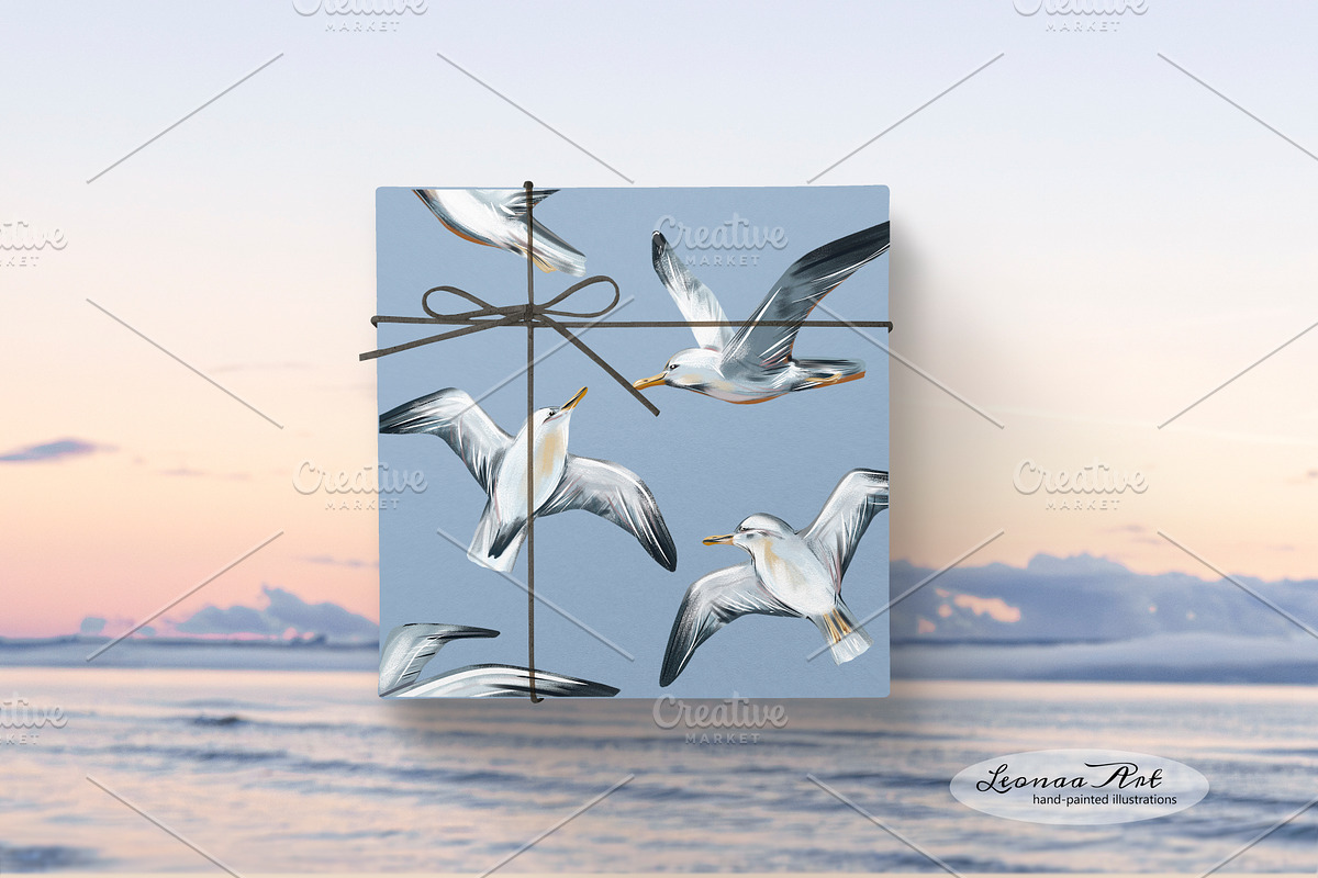 Seagulls Clipart Set, an Animal Illustration by Leonaa art (Photo 5 of 10)