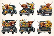 Sunflower Highland Cow PNG,, a Seasonal Illustration by DreamArtGraphic (Thumbnail 3 of 4)