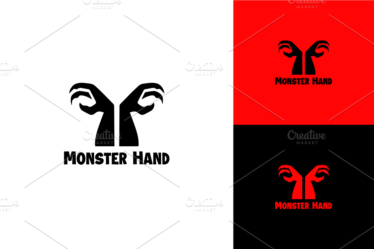 Monster Hand Logo Vector