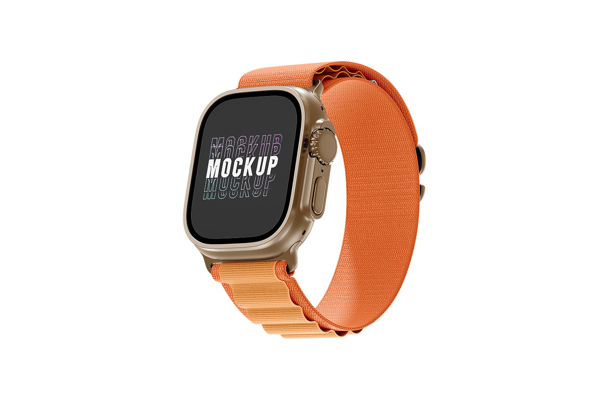 Apple Watch Ultra Mockup, a Wearable Device Mockup by pixelmock (Photo 8 of 17)