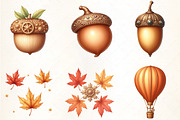 Watercolor Steampunk Autumn Clipart, an Illustration by CrexoraLab (Thumbnail 3 of 5)