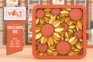 Flower 3d SVG Paper Laser Cutting Fi, a Decorative Illustration by Volt_Design