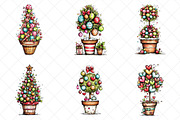 Whimsical Christmas Topiary Tree, an Illustration by SinaCreation (Thumbnail 3 of 7)