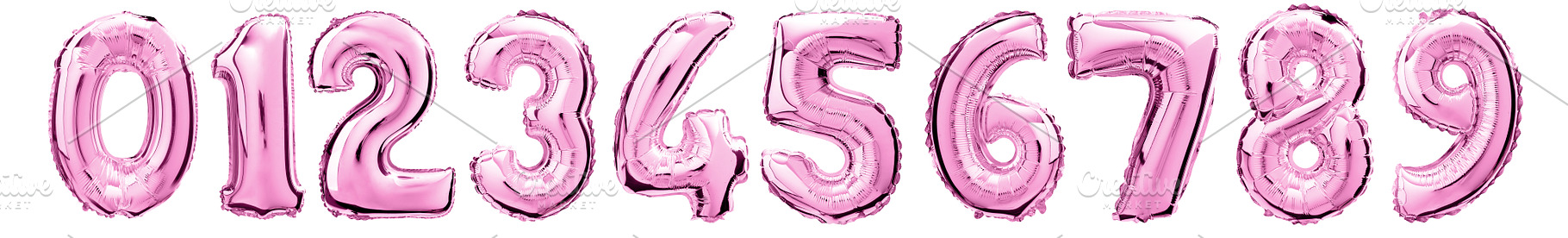 Pink numbers balloon isolated on a w, a Holiday Photo by Claudio Valdés