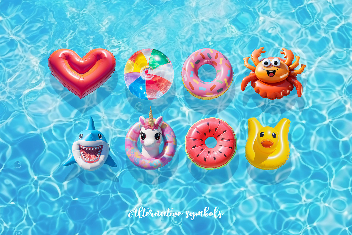 Summer In Pool, a Symbol Font by Voysla's Shop (Photo 8 of 9)