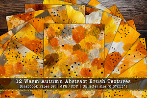 Warm Autumn Abstract Brush Scrapbook