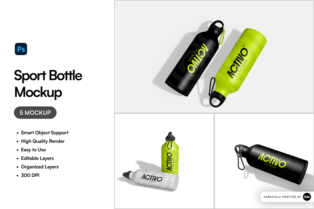Sport Bottle Mockup, a Merchandise Mockup by SLAB! Design (Photo 1 of 7)