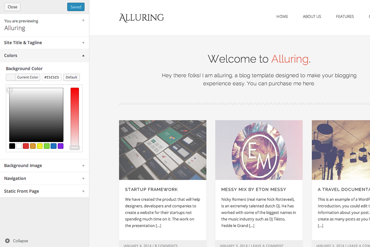 Alluring WordPress Theme, a WordPress Template by FWPolice (Photo 5 of 5)