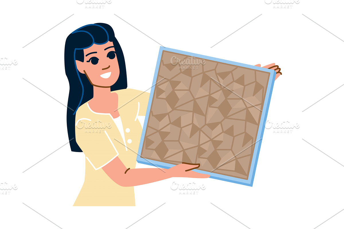 Woman holding and showing new air, a Technology Illustration by pikepicture