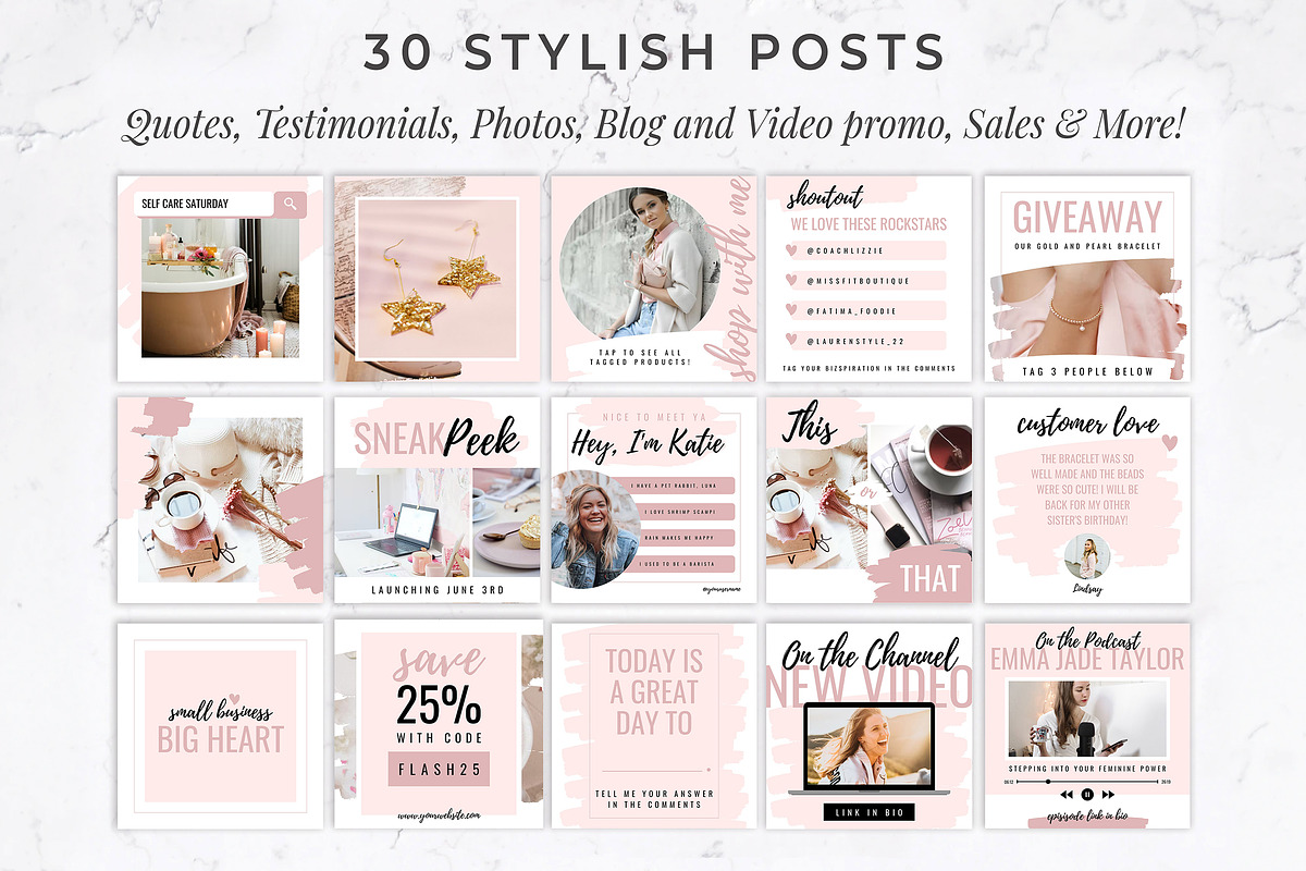 Instagram Posts for Canva | Blush, a Social Media Template by Thirty One Palms Studio (Photo 3 of 8)