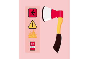 emergency fire icons, an Object Graphic by studiogstock