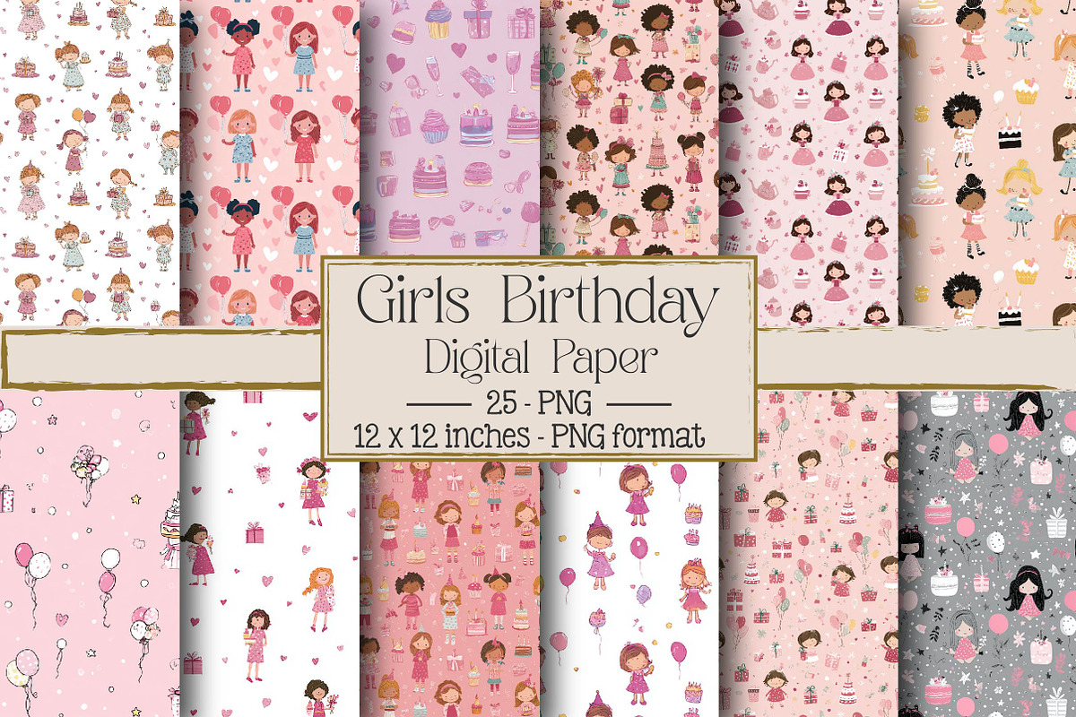 Girls Birthday Pattern, an Illustration by DreamPrint404 (Photo 1 of 5)