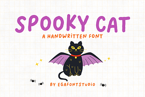 Spooky Cat | Handwritten Font, a Handwritten Font by EGAFontStudio