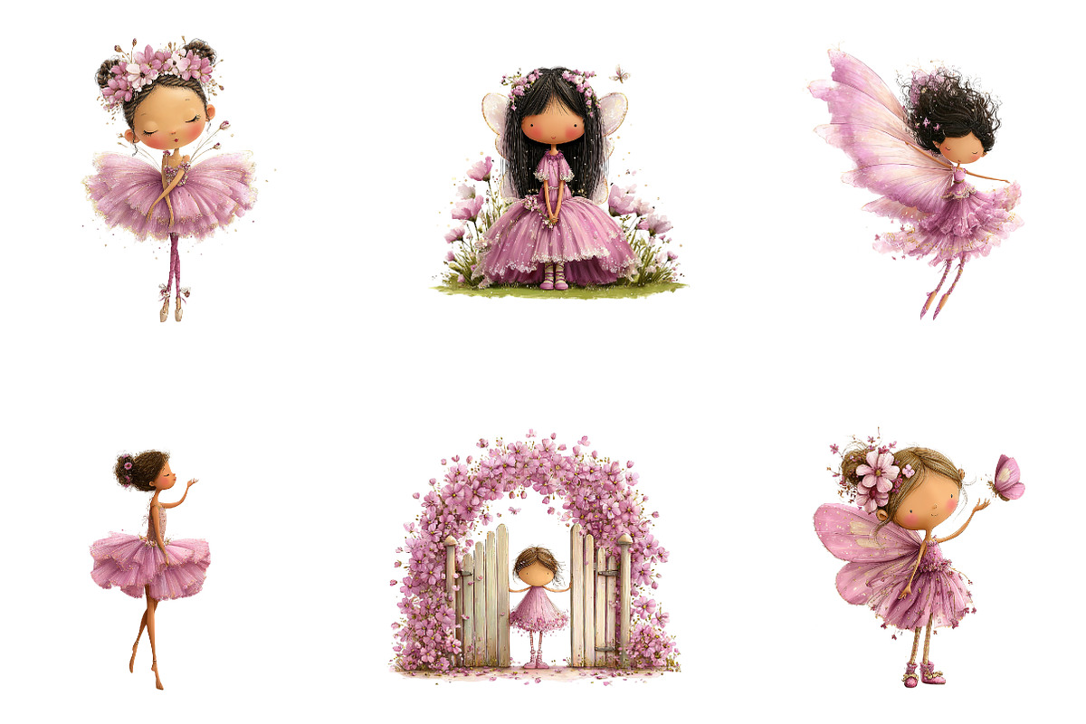 Pink fairy clipart2, an Illustration by CreationArt (Photo 2 of 5)
