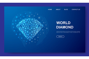 Diamond 3d Low Poly Website Template