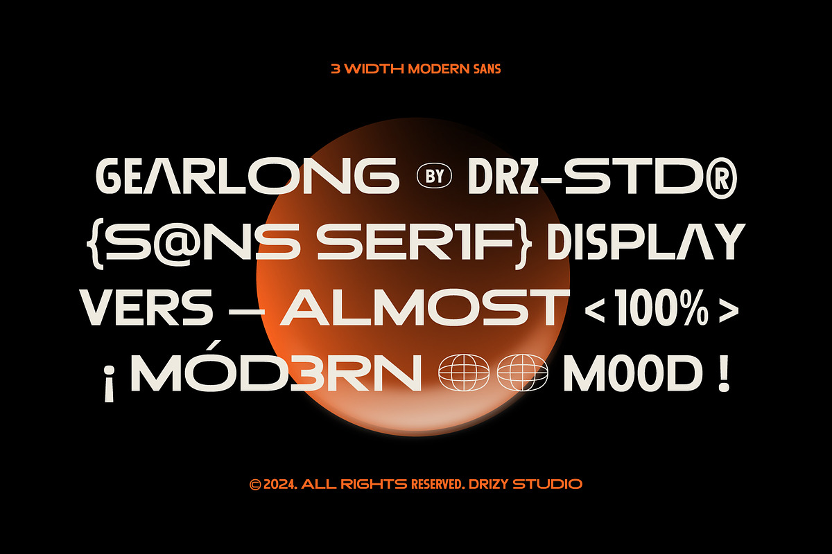 Gearlong – 3 Width Modern Sans Font, a Sans Serif Font by Drizy (Photo 2 of 10)