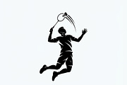 60 Badminton Player Smash Silhouette, a Person Illustration by Amazin_art (Thumbnail 6 of 26)