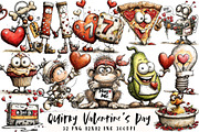 Quirky Valentine's Day Clipart, an Illustration by OK Design (Thumbnail 1 of 6)
