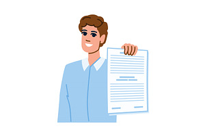 Smiling businessman showing signed, a Person Illustration by pikepicture