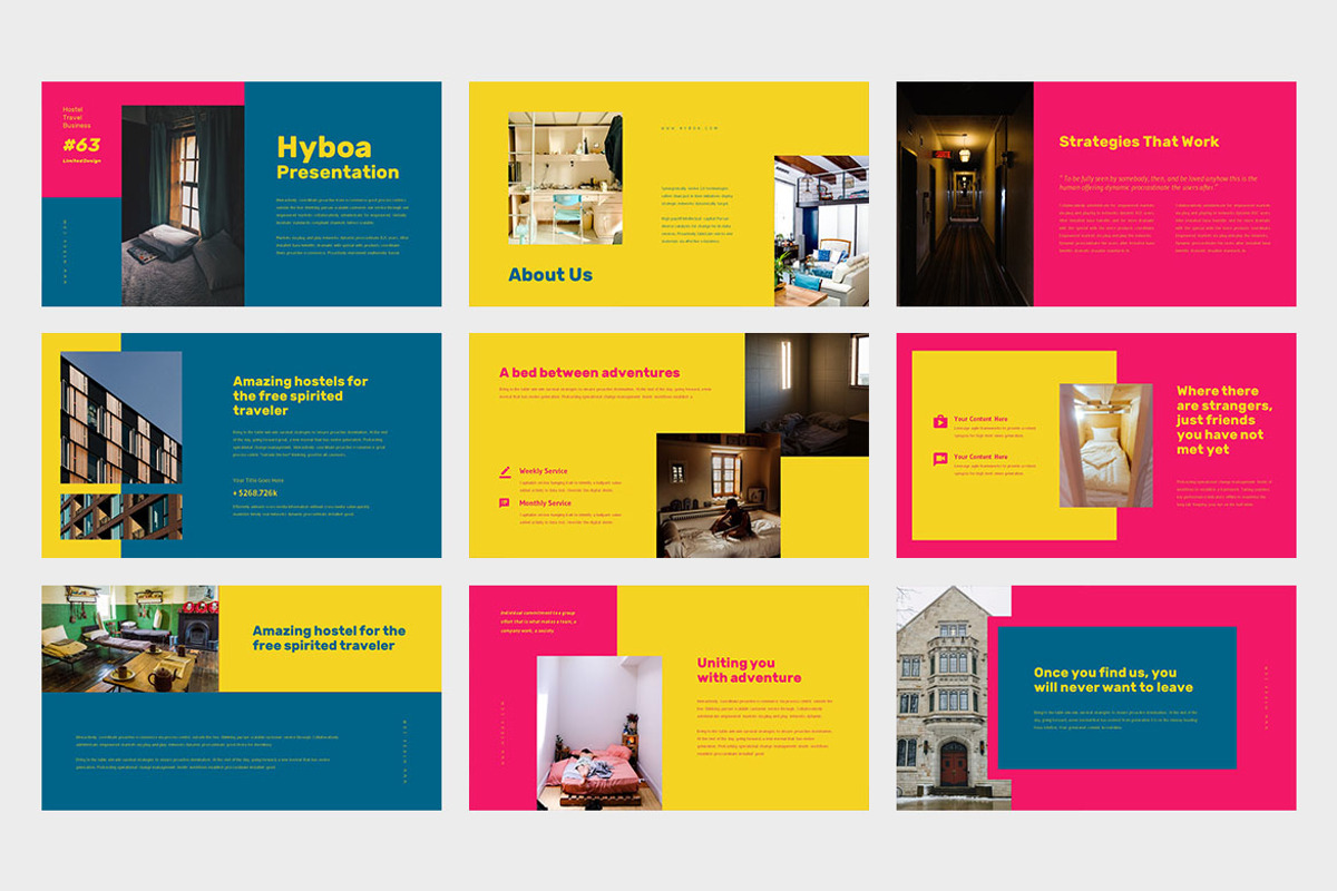 Hyboa Hostel Business Google Slides, a Presentation Template by Punkl Camp (Photo 6 of 9)