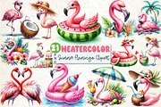 Summer Flamingo Sublimation Clipart, an Illustration by Rose Art (Thumbnail 1 of 4)