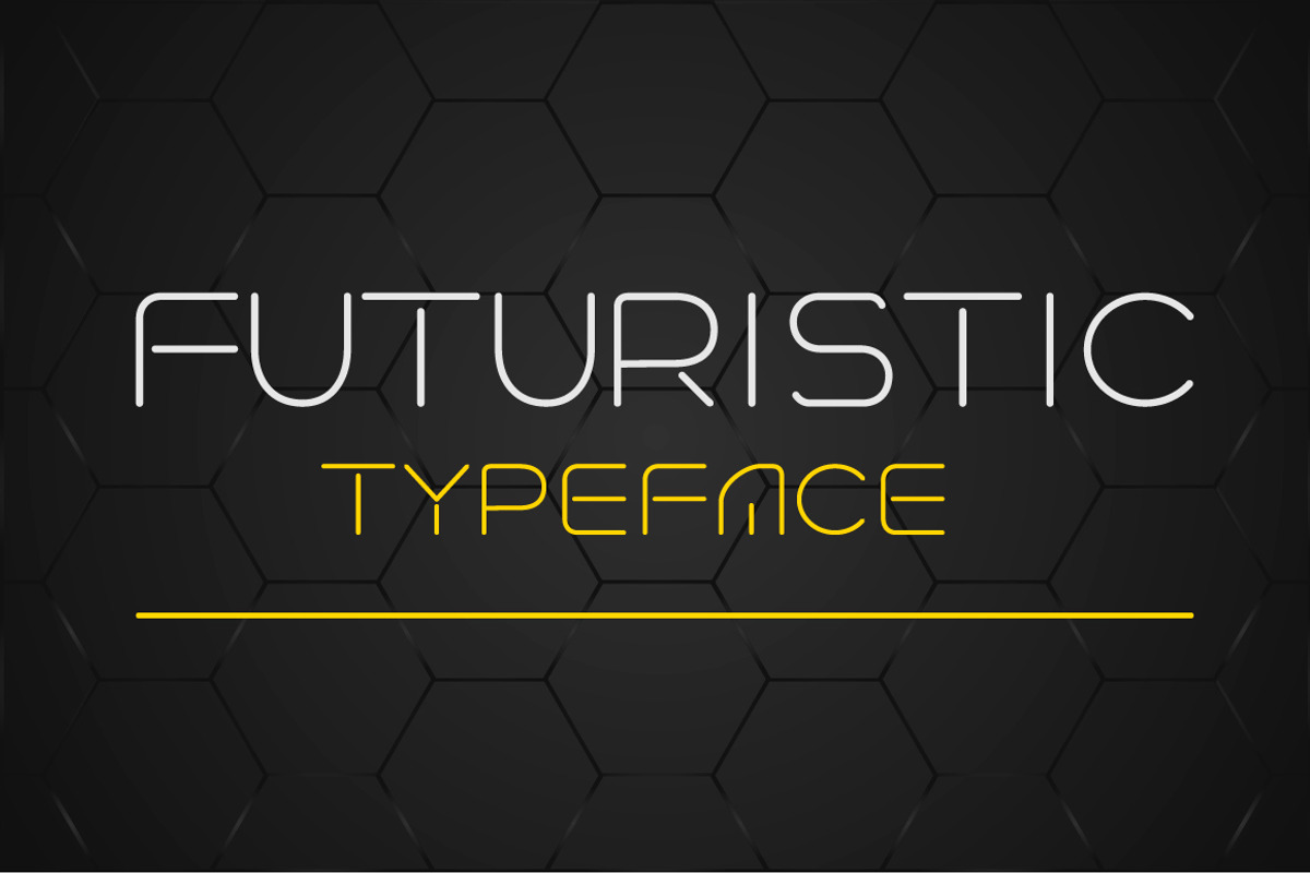 Futuristic linear style typeface.