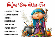 Funny Witch Clipart, a Seasonal Illustration by fashionaddict (Thumbnail 5 of 7)