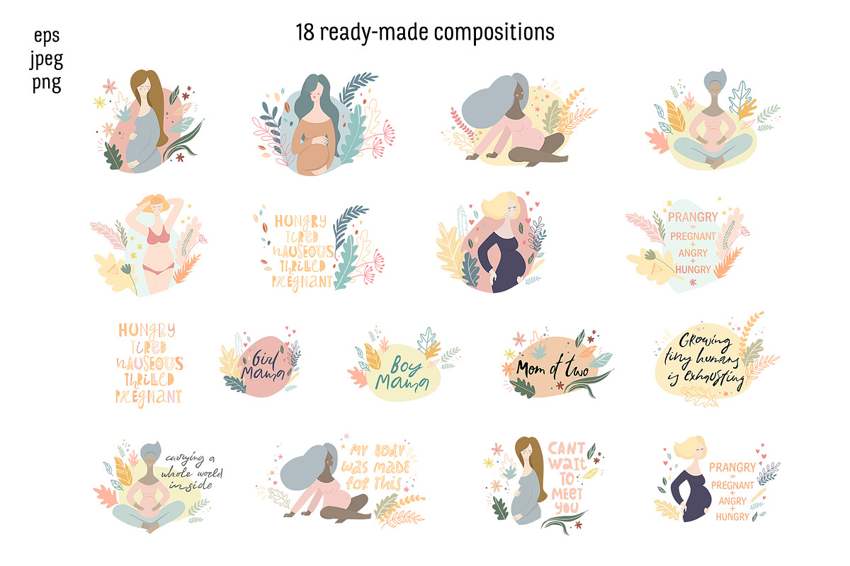 Pregnancy illustration set, an Illustration by dasha mo (Photo 3 of 5)