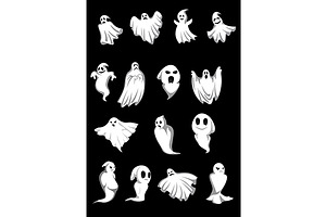 White Halloween Ghosts