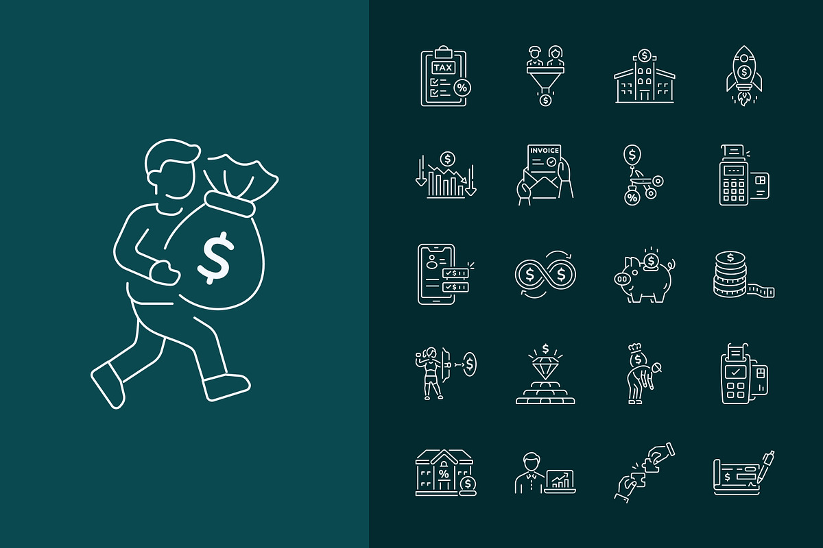 Corporate Finance Icon Set, an Outline Icon by Prosymbols (Photo 6 of 8)