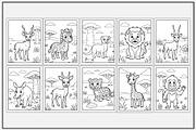 Savanna Animals Coloring Pages, an Animal Illustration by Lamia Emad (Thumbnail 2 of 5)