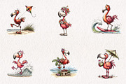 Whimsical Summer Flamingo Clipart, an Illustration by CreationArt (Thumbnail 7 of 7)