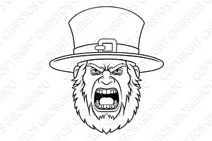 Leprechaun Celtic Irish Angry, a Person Illustration by Christos Georghiou