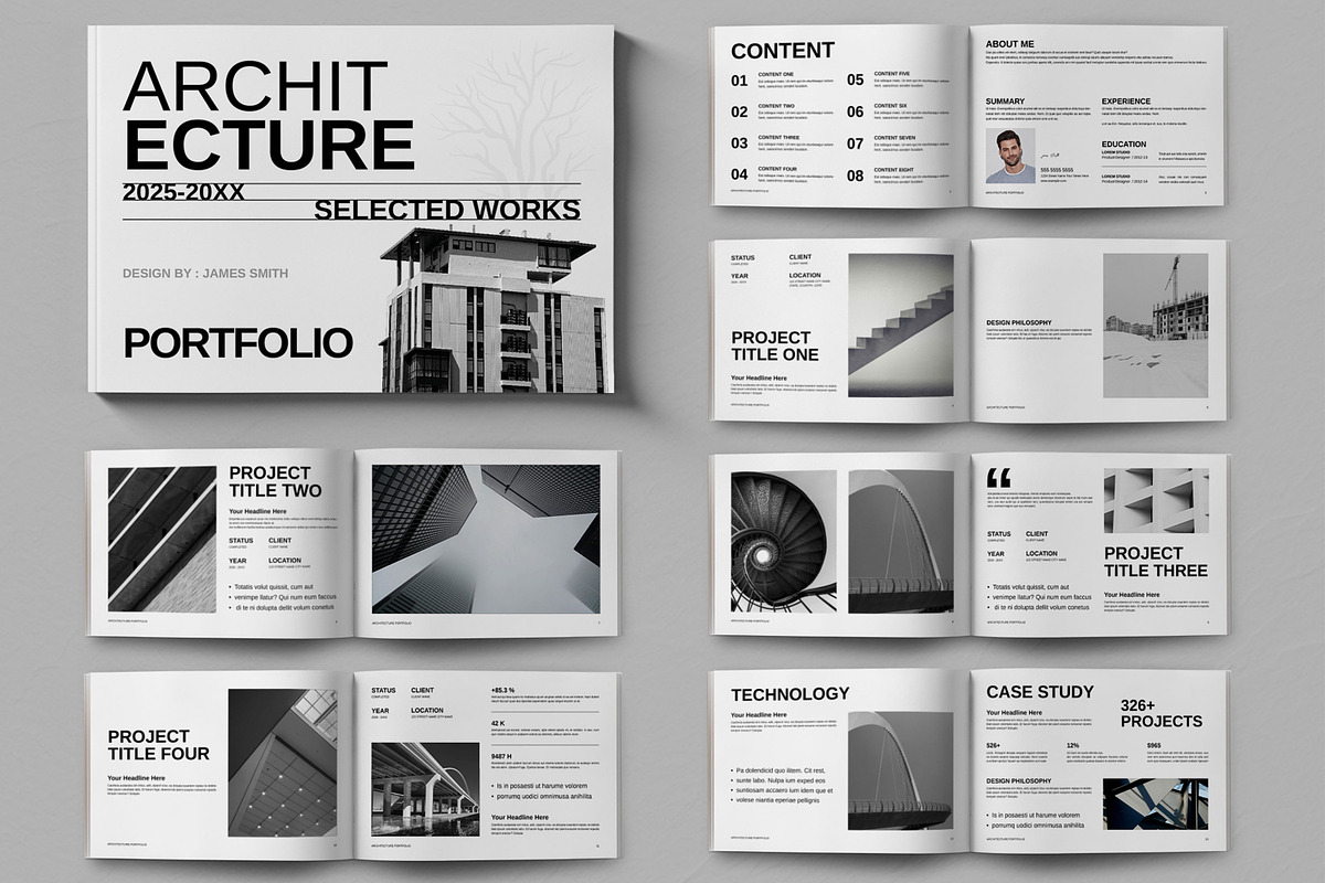 Architecture Portfolio Layout, a Brochure Template by ContestDesign (Photo 1 of 5)