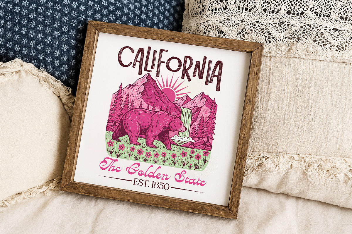 California The Golden State Shirt PN, an Illustration by Libby Wishes (Photo 3 of 5)